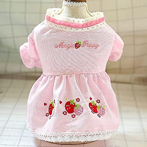 Strawberry Princess Dog Dress Summer Small Dog Pet Clothes Puppy Cat Dress Yorkshire Shih Tzu Wedding Dress