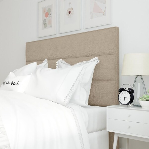 Serta Palisades Upholstered Headboard， King Size， Soft Beige - - 21827962