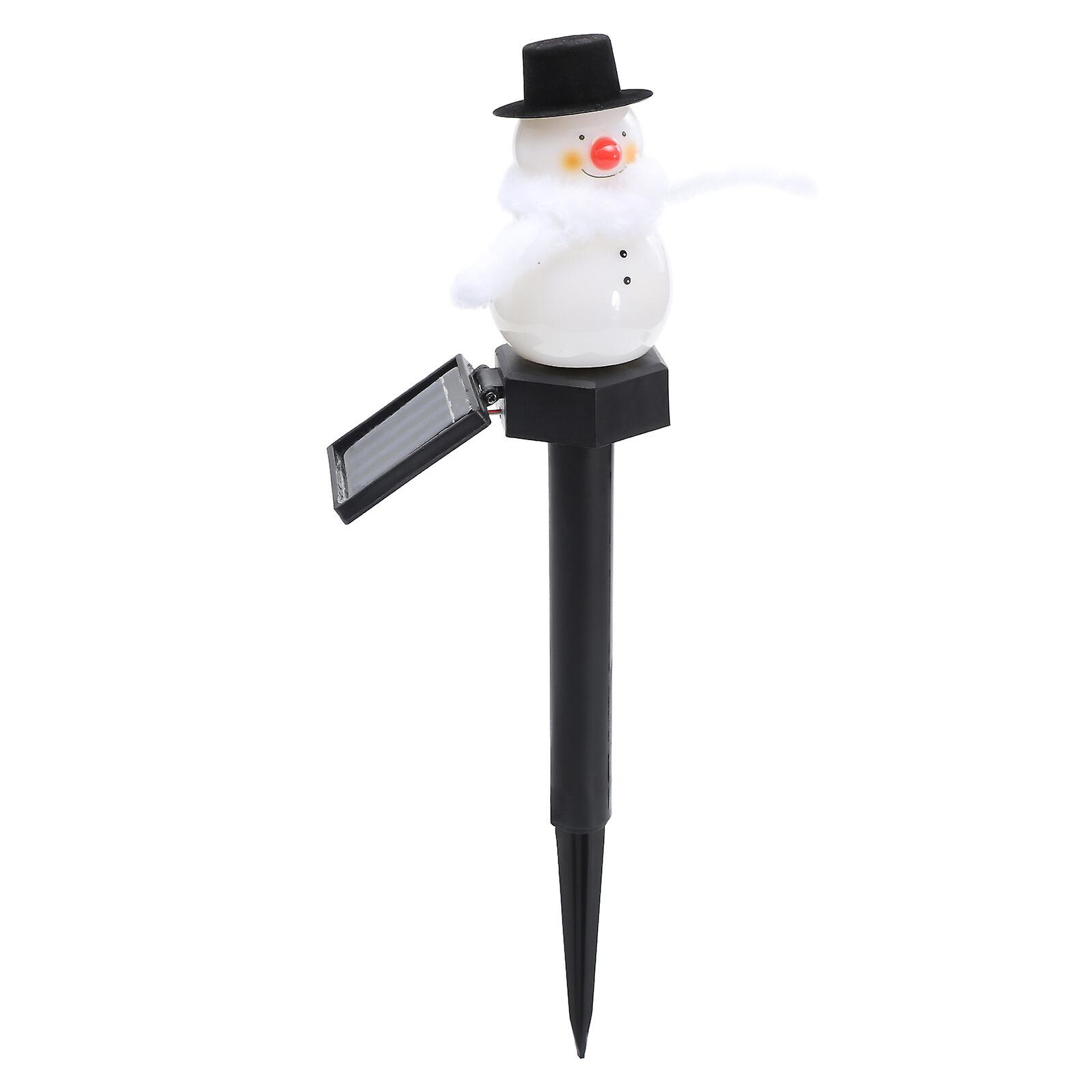 1pc Garden Solar Lawn Lamp Lovely Solar Snowman Shaped Lamp Ground Light