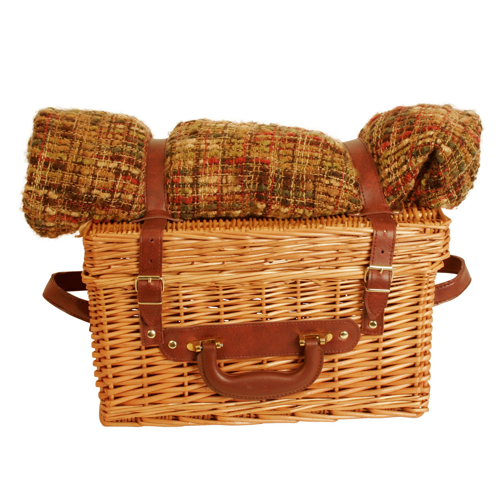 Wald Import Willow Picnic Basket - Brown