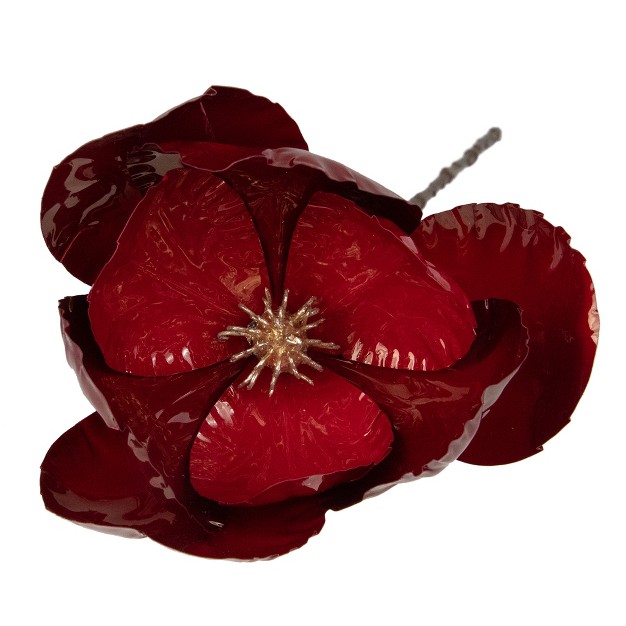 Red And Brown Magnolia Artificial Christmas Stem