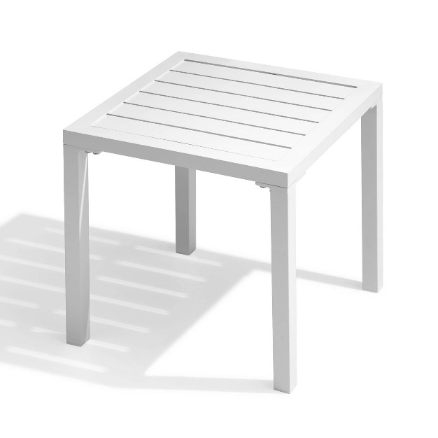 Outdoor Aluminum Square Side Table White Crestlive Products