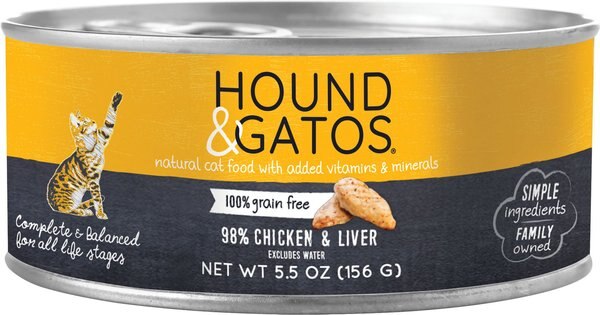 Hound and Gatos 98% Chicken and Liver Grain-Free Canned Cat Food