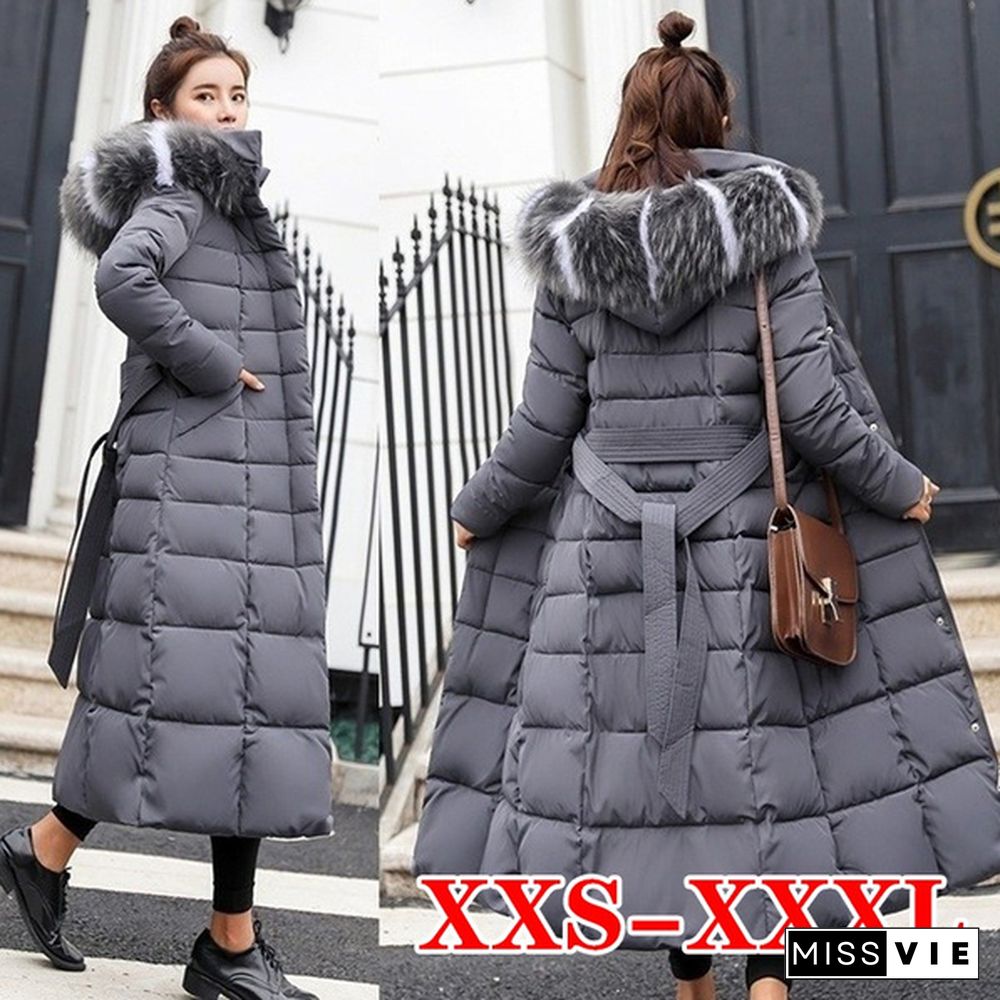 New Fashion Women's Winter Down Coat Clothes Cotton-Padded Thickening Down Casual Winter Coat Long Jacket Down Parka XS-3XL