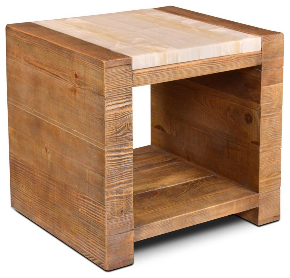 Crafters and Weavers Margo Modern End Table with Onyx Top   Transitional   Side Tables And End Tables   by Crafters and Weavers  Houzz