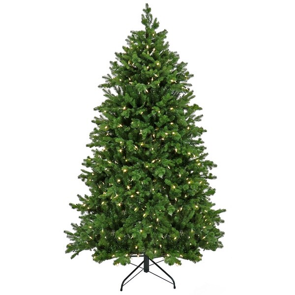 National Tree Company 9 ft. Prelit Artificial Feel Real Rockport Hinged Tree with PowerConnect，1200 Warm White LED lights