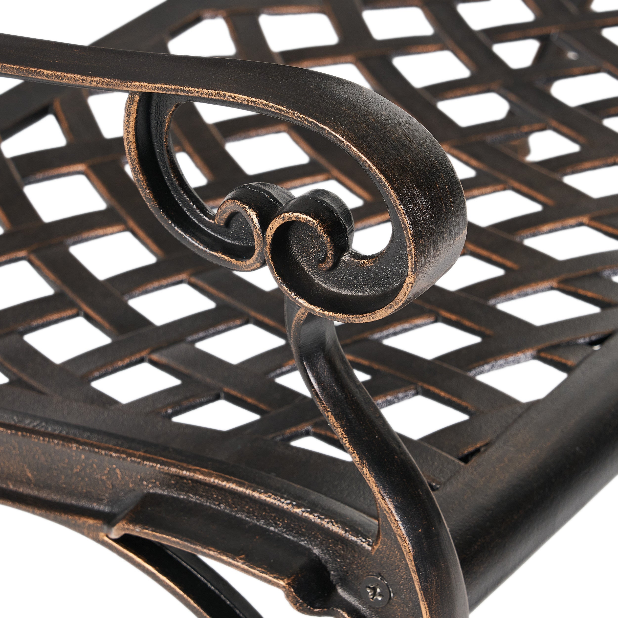 La Paz Antique Copper Cast Aluminum Bench