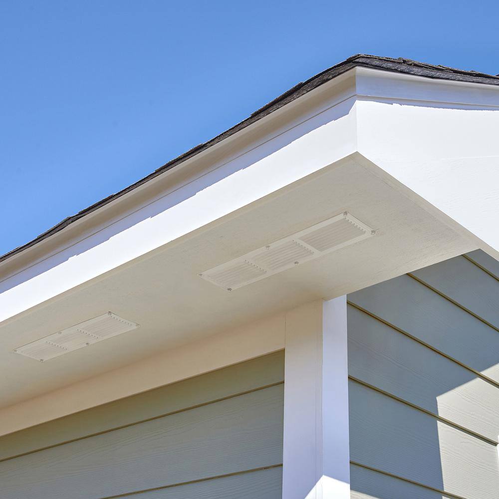 Master Flow 16 in. x 4 in. Aluminum Under Eave Soffit Vent in White EAC16X4W