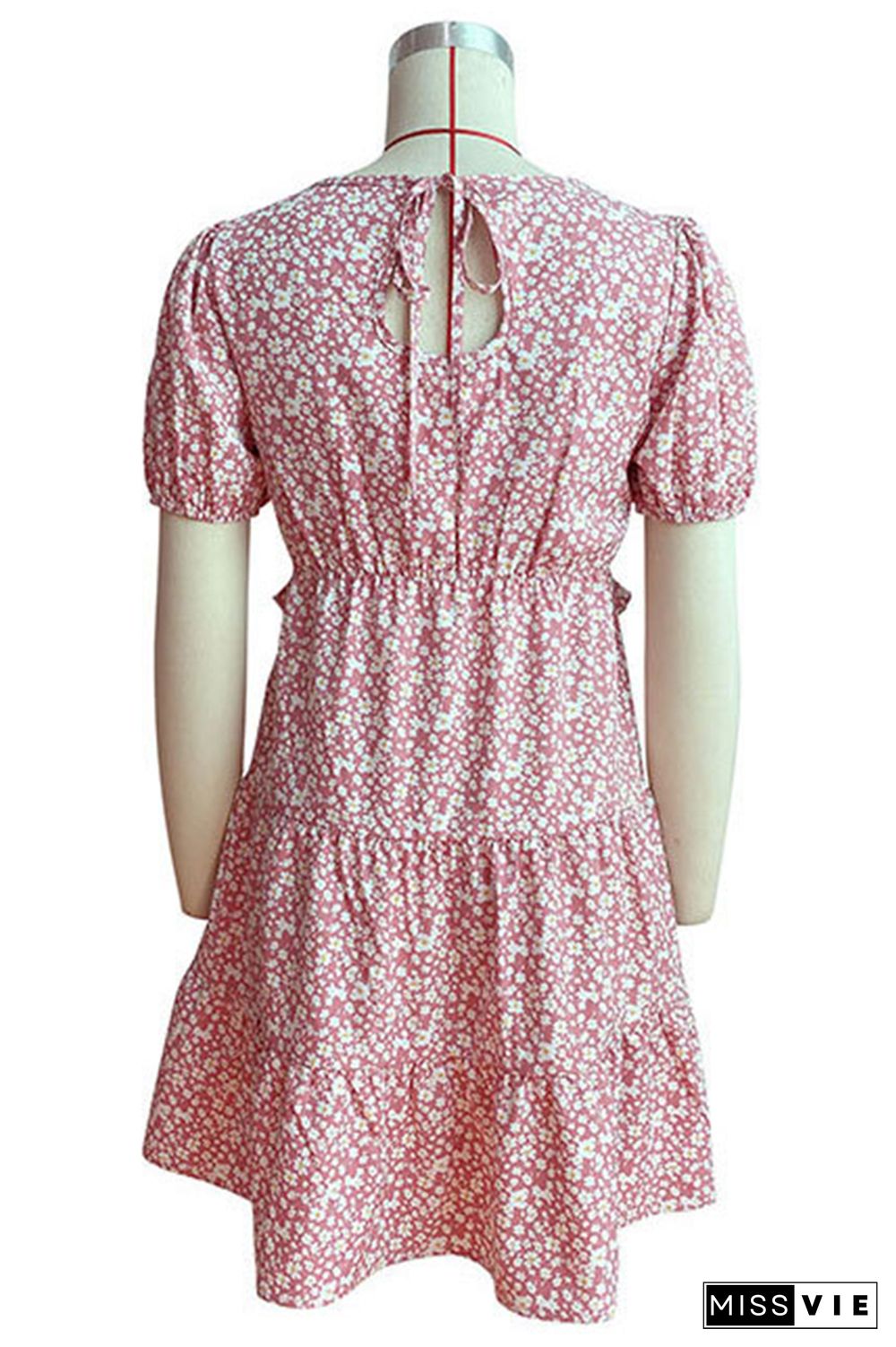 Floral Print Short Sleeve Dress Wholesale