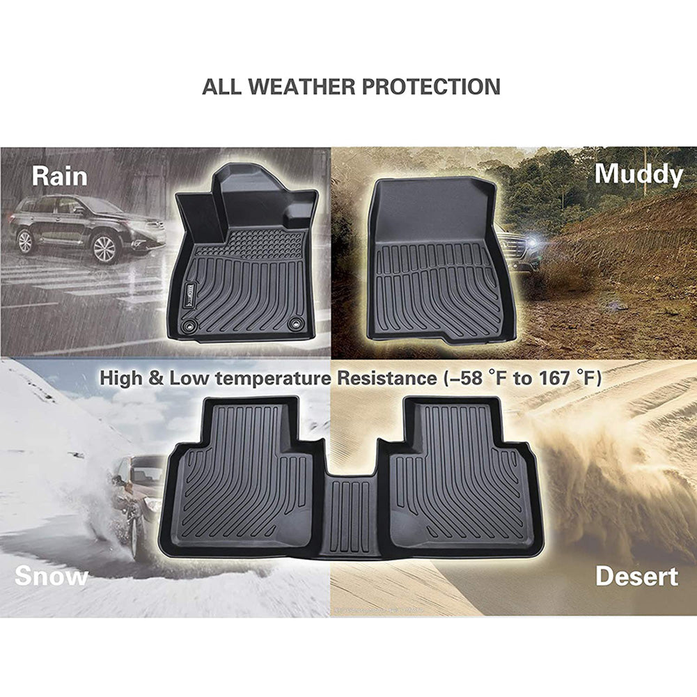 Floor mats custom for 2021 2022 2023 Nissan Rogue waterproof car mats all-weather mat protection no odor heavy duty tpe car floor mats front and rear full set of accessories black