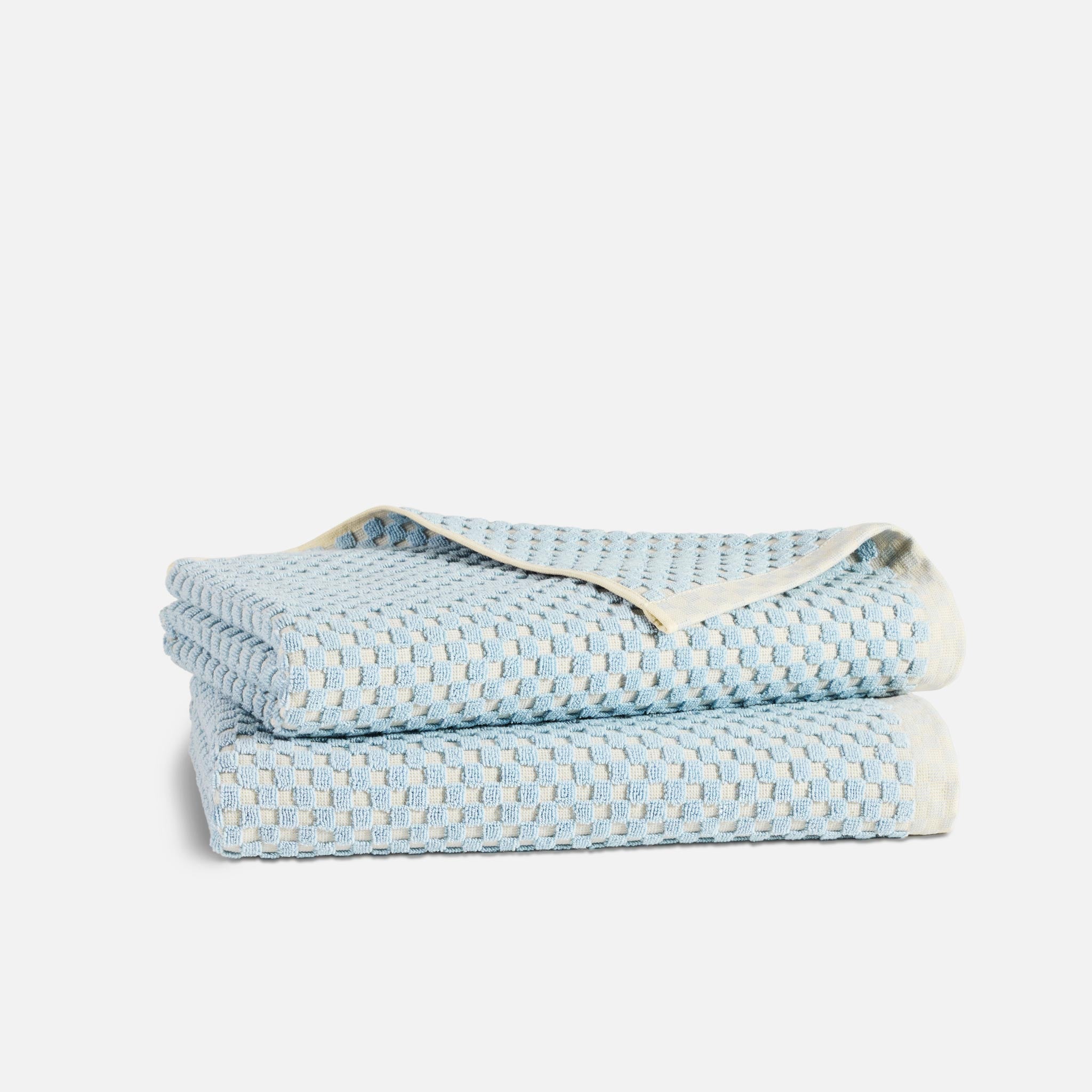 Checkered Jacquard Bath Towels - Last Call