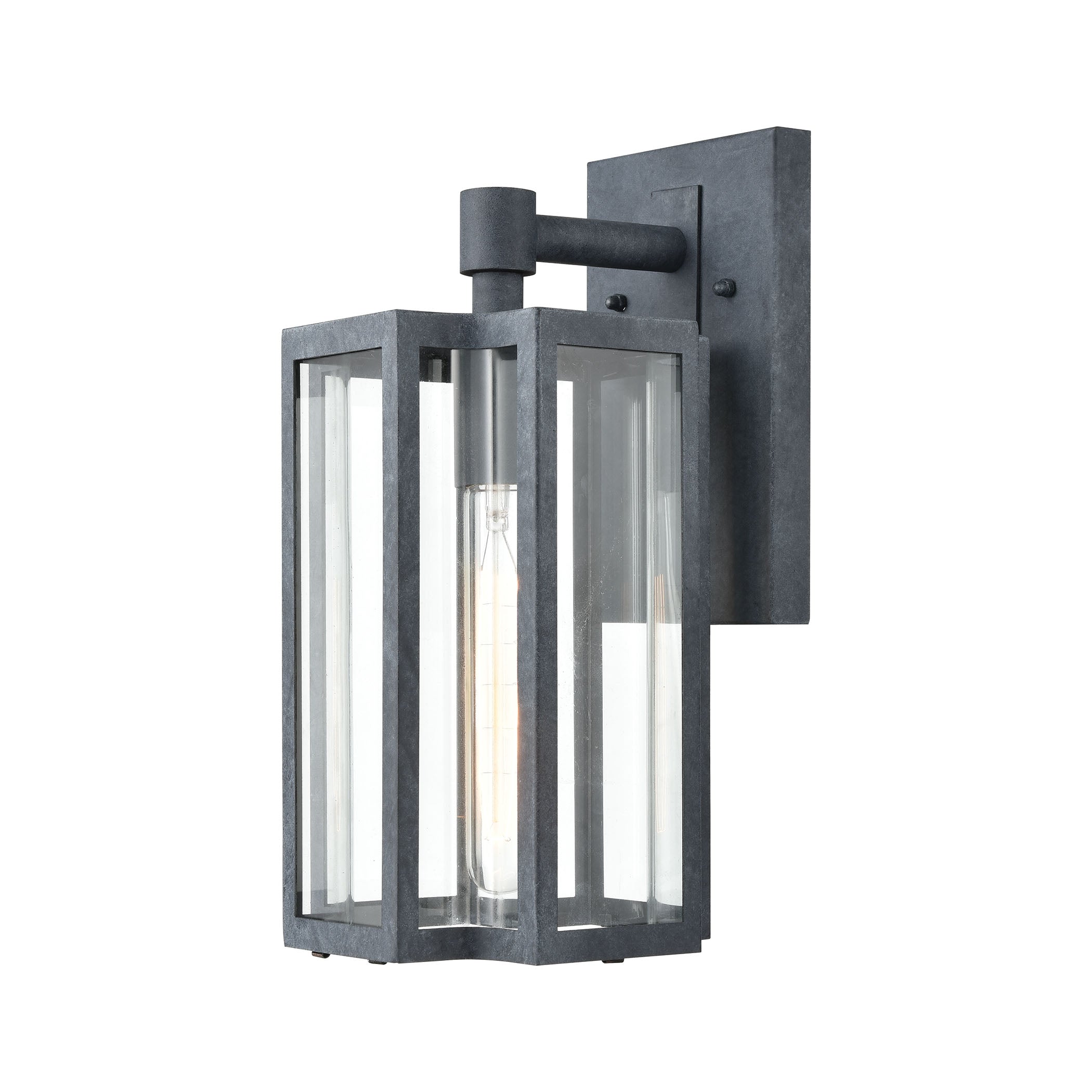 Bianca 1-Light 13 x 7 x 6 Sconce in Aged Zinc with Clear