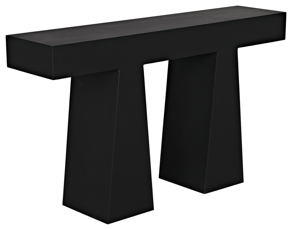 Noir Furniture Wendell Console Table With Matte Black Finish GCON403MTB   Industrial   Console Tables   by Noir  Houzz