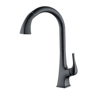 LUXIER Single-Handle Pull-Down Sprayer Kitchen Faucet with 2-Function Sprayhead in Matte Black KTS20-TM