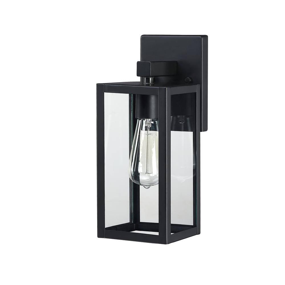 Hukoro Martin 1-Light Matte Black Outdoor Wall Lantern Sconces (2-Pack) F87702-BK