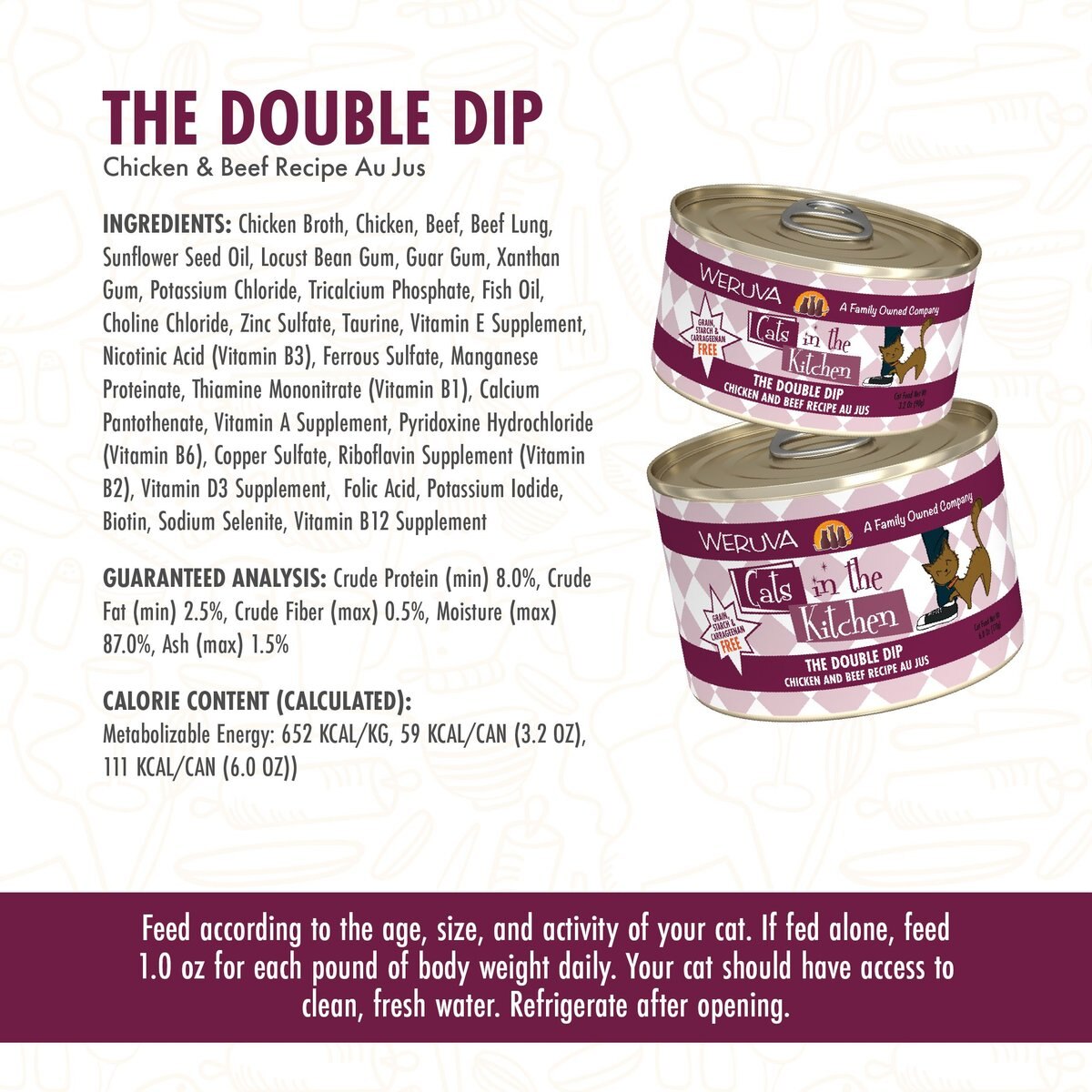 Weruva Cats in the Kitchen The Double Dip Chicken and Beef Au Jus Grain-Free Canned Cat Food