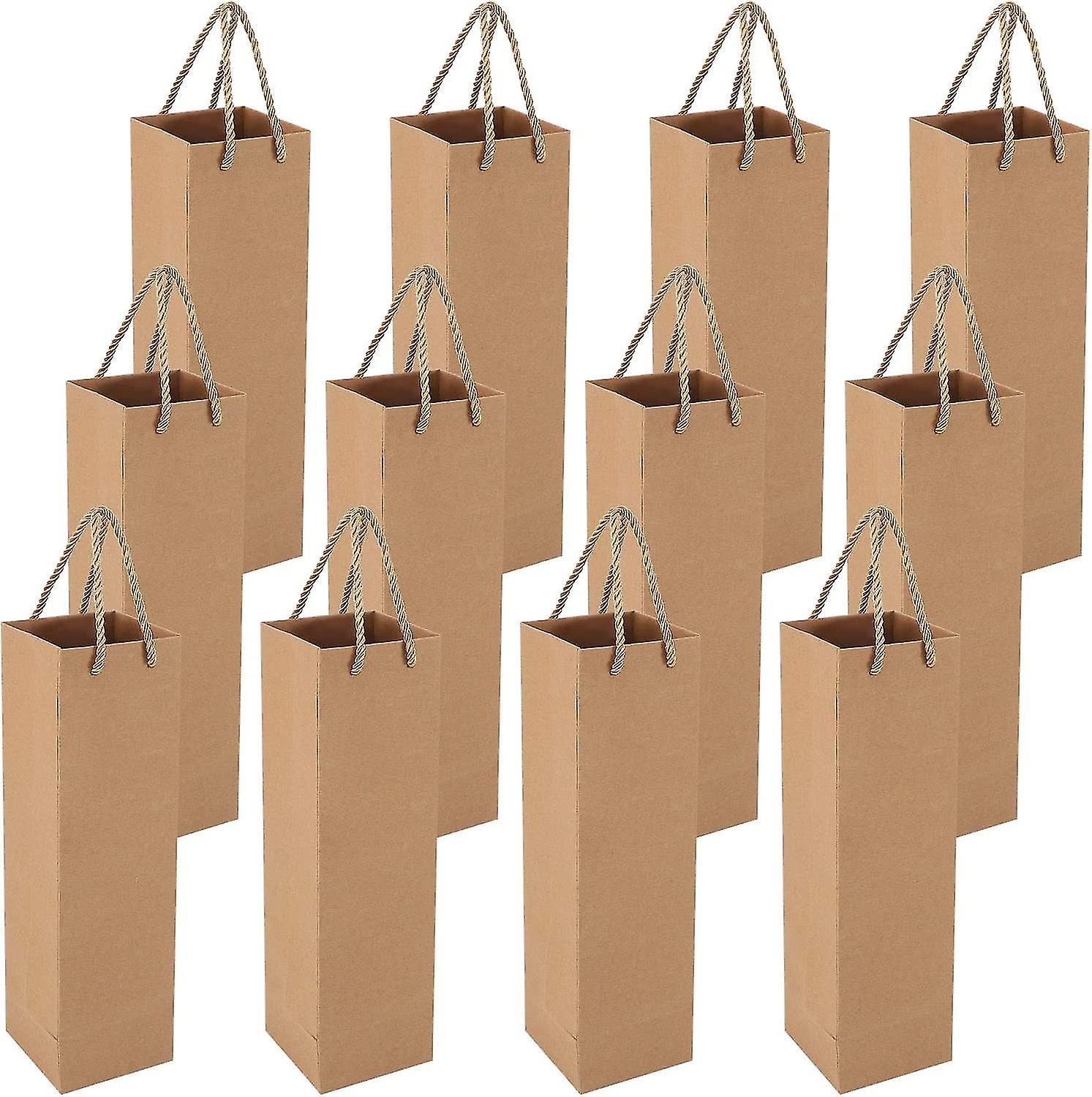 Pack Of 12 Wine Bags Bottle Bags Premium Gift Bags For Wine Luxury Bottle Bags With Strong Rope Handles