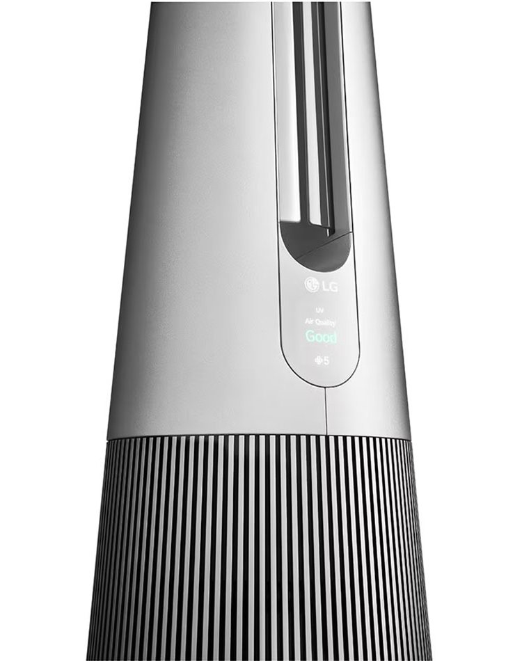 LG PuriCare AeroTower Silver Air Purifying Fan With True HEPA And UVnano LED