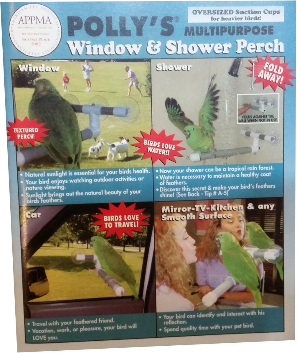 Polly's Pet Products Deluxe Window and Shower Bird Perch