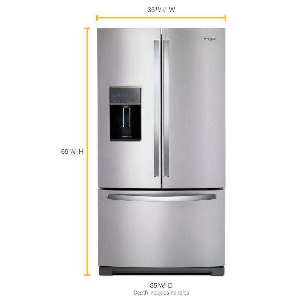 Whirlpool 26.8 cu. ft. French Door Refrigerator in Fingerprint Resistant Stainless Steel WRF767SDHZ