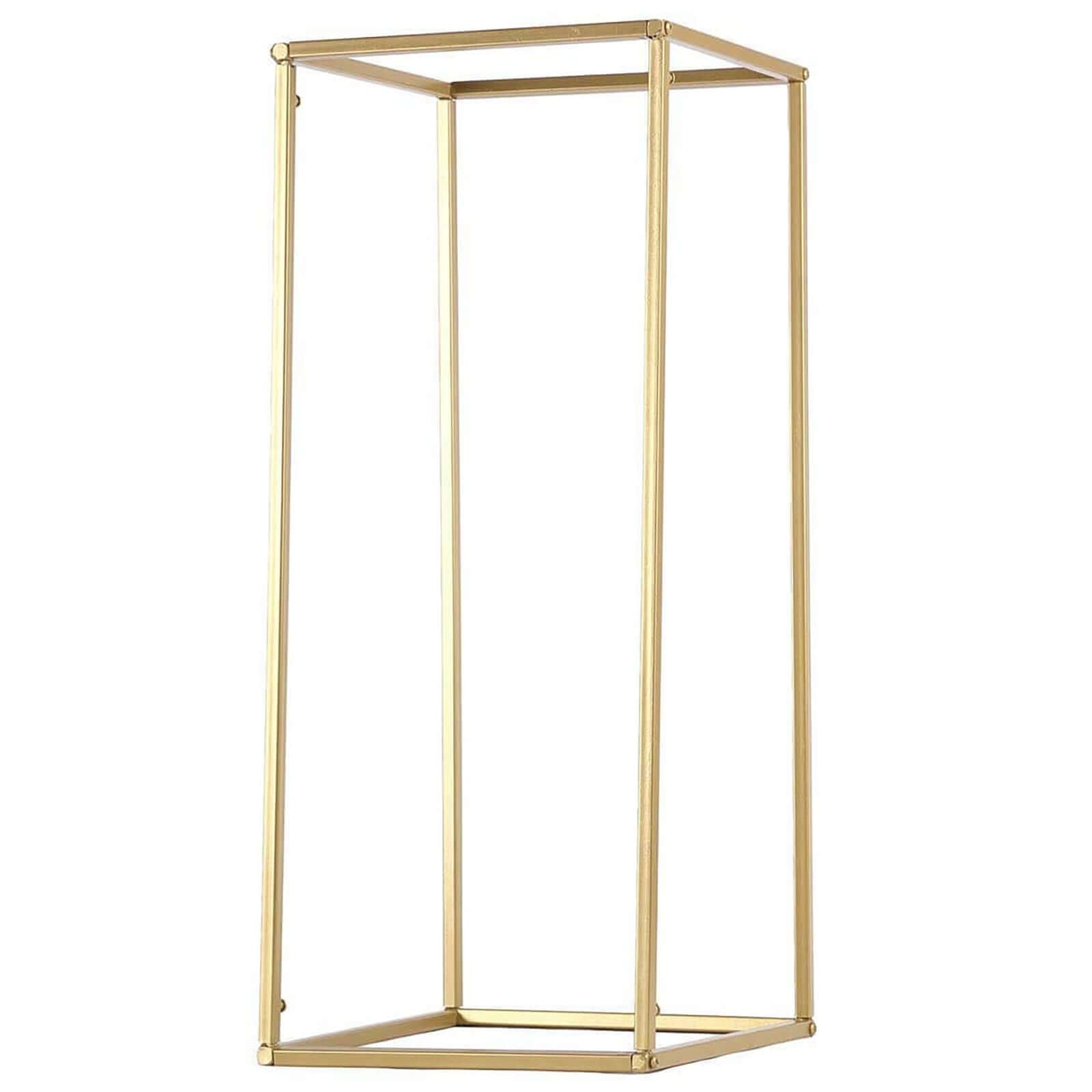 2 Pack Rectangular Gold Metal Wedding Flower Stand, Geometric Column Frame Centerpiece 24