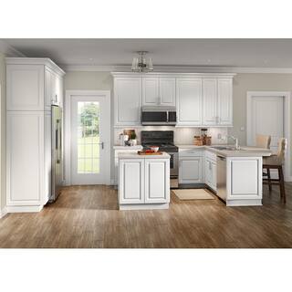 Hampton Bay Benton Assembled 23.6x30x23.6 in. Corner Wall Cabinet in White BT2430C-WH