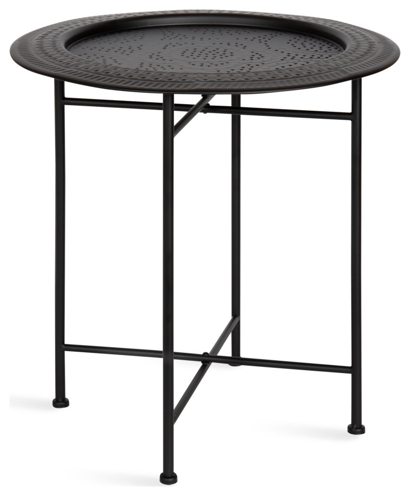 Razza Round Metal Side Table   Industrial   Side Tables And End Tables   by Uniek Inc.  Houzz