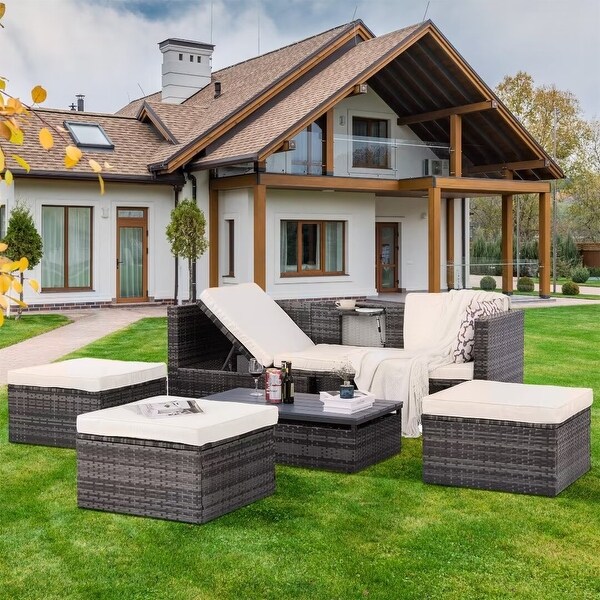 Outdoor Furniture With Plywood Coffee Table，with lift TOP Coffee Table