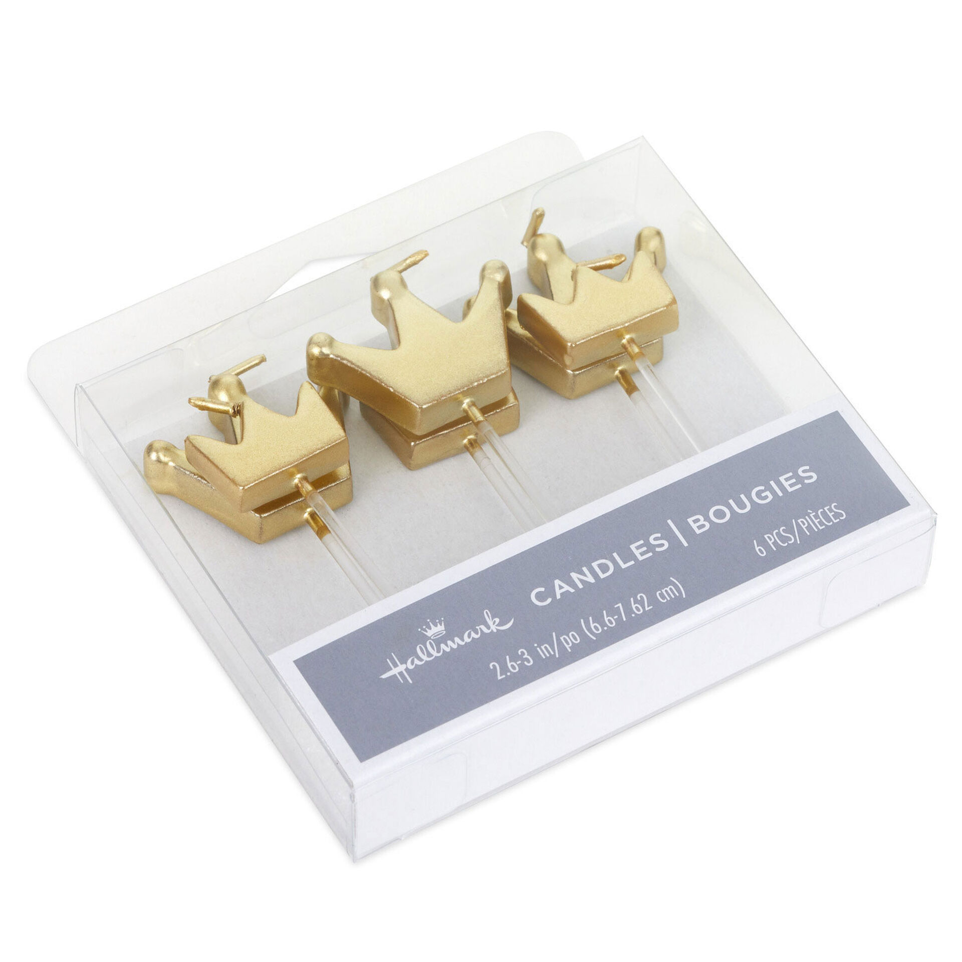 Hallmark  Gold Crown Birthday Candles, Set of 6