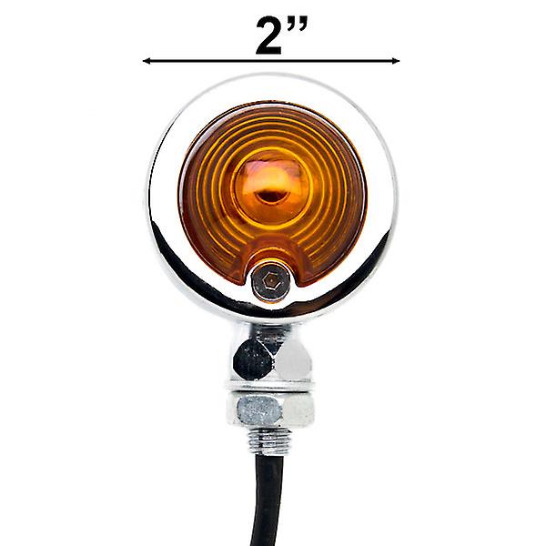 Motorcycle 2 pcs Chrome Amber Turn Signals Lights Compatible with Yamaha Vino Classic 50 80 125