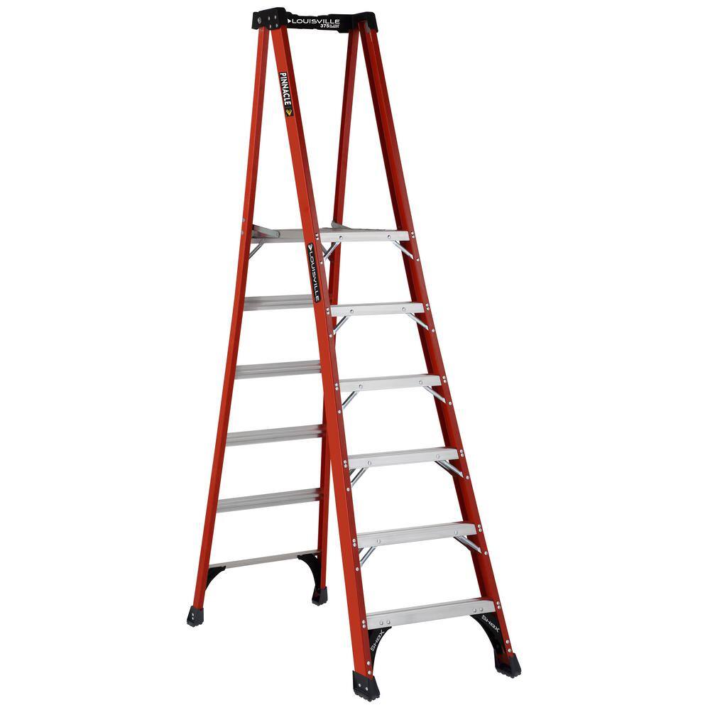 Louisville Ladder 6 ft. Fiberglass Pinnacle Platform Ladder with 375 lbs. Load Capacity Type IAA Duty Rating FXP1806HD