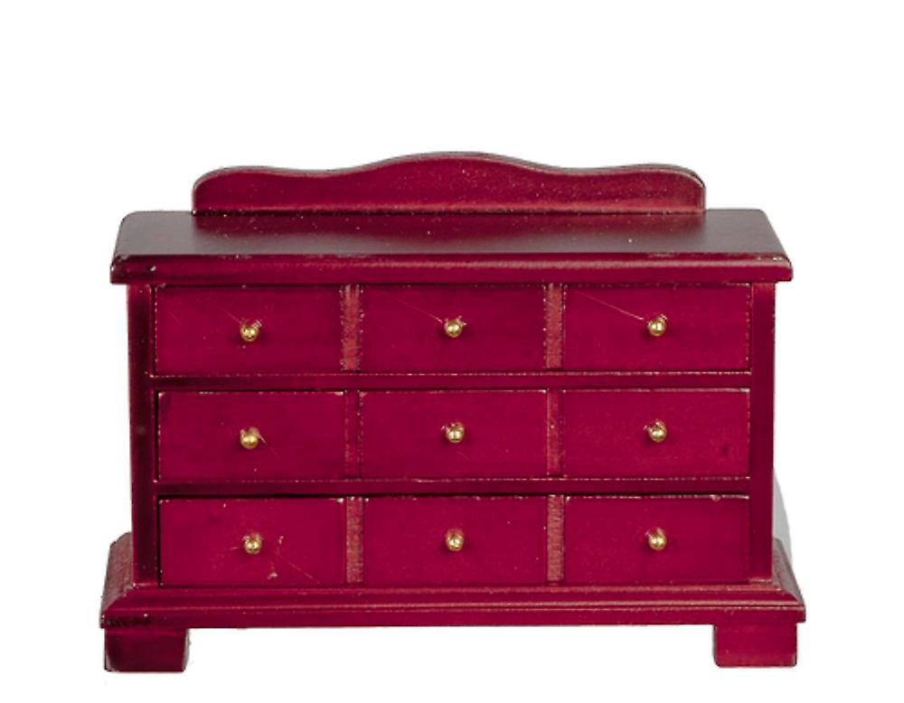 Dolls House Mahogany Chest Of Drawers Miniature Bedroom Furniture