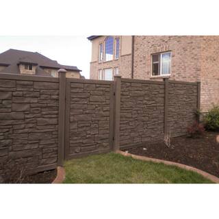 SimTek 5 in. x 5 in. x 8-12 ft. DarkWalnut Brown Composite Fence Gate Post GP102DBR