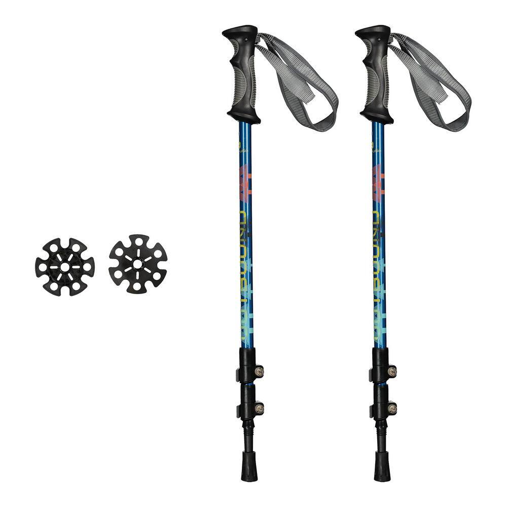 OUTBOUND 19 in. Lightweight Aluminum Snowshoes Kit with Poles and Carrying Tote Bag in Black CTI0821078