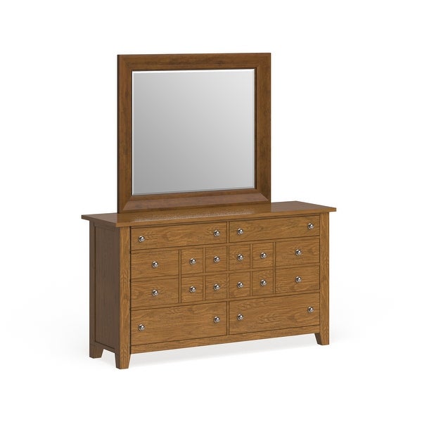 Copper Grove Epper Aged Oak 7-drawer Dresser and Mirror Set - - 20689402