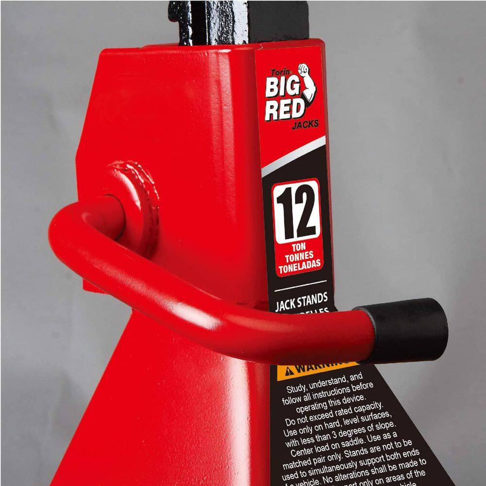 Big Red 12-Ton Heavy-Duty Jack Stands (2 Pack) T412002