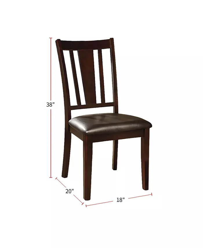 Simple Relax Set of 2 Leatherette Dining Side Chairs in Espresso