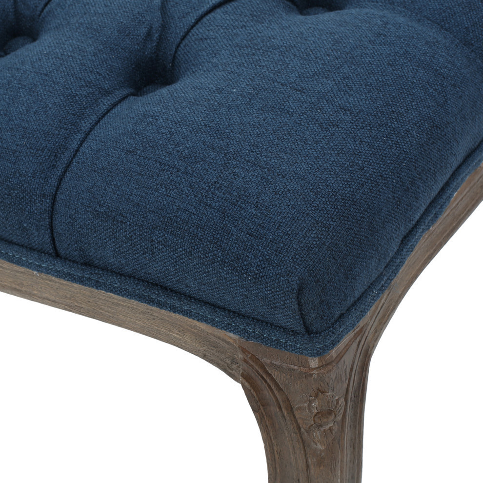 Tasette Traditional Button Tufted Fabric Bench   French Country   Upholstered Benches   by GDFStudio  Houzz