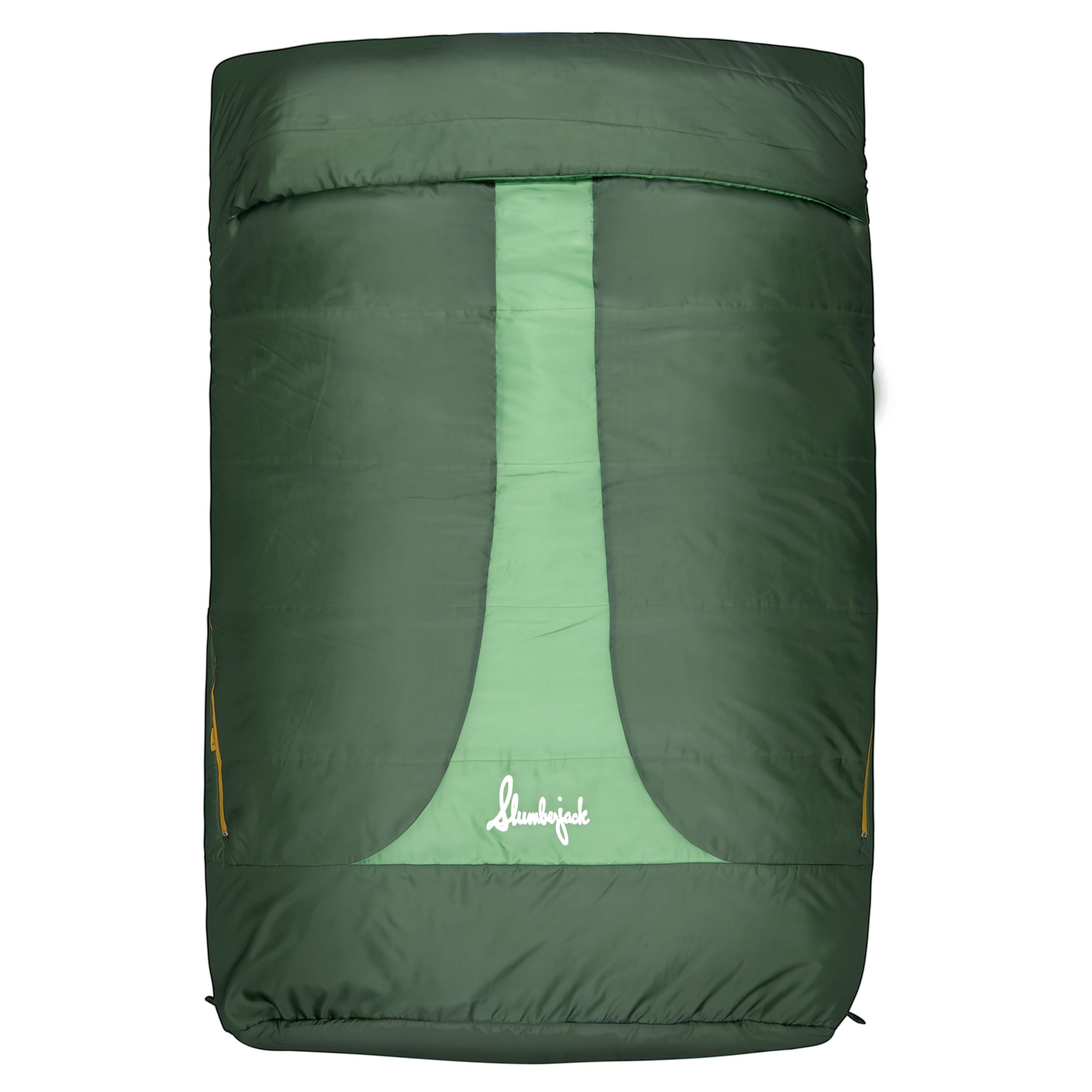 Slumberjack Grizzly Glades 25-Degree 2 Person Hooded Sleeping Bag, Green, 66"x88"