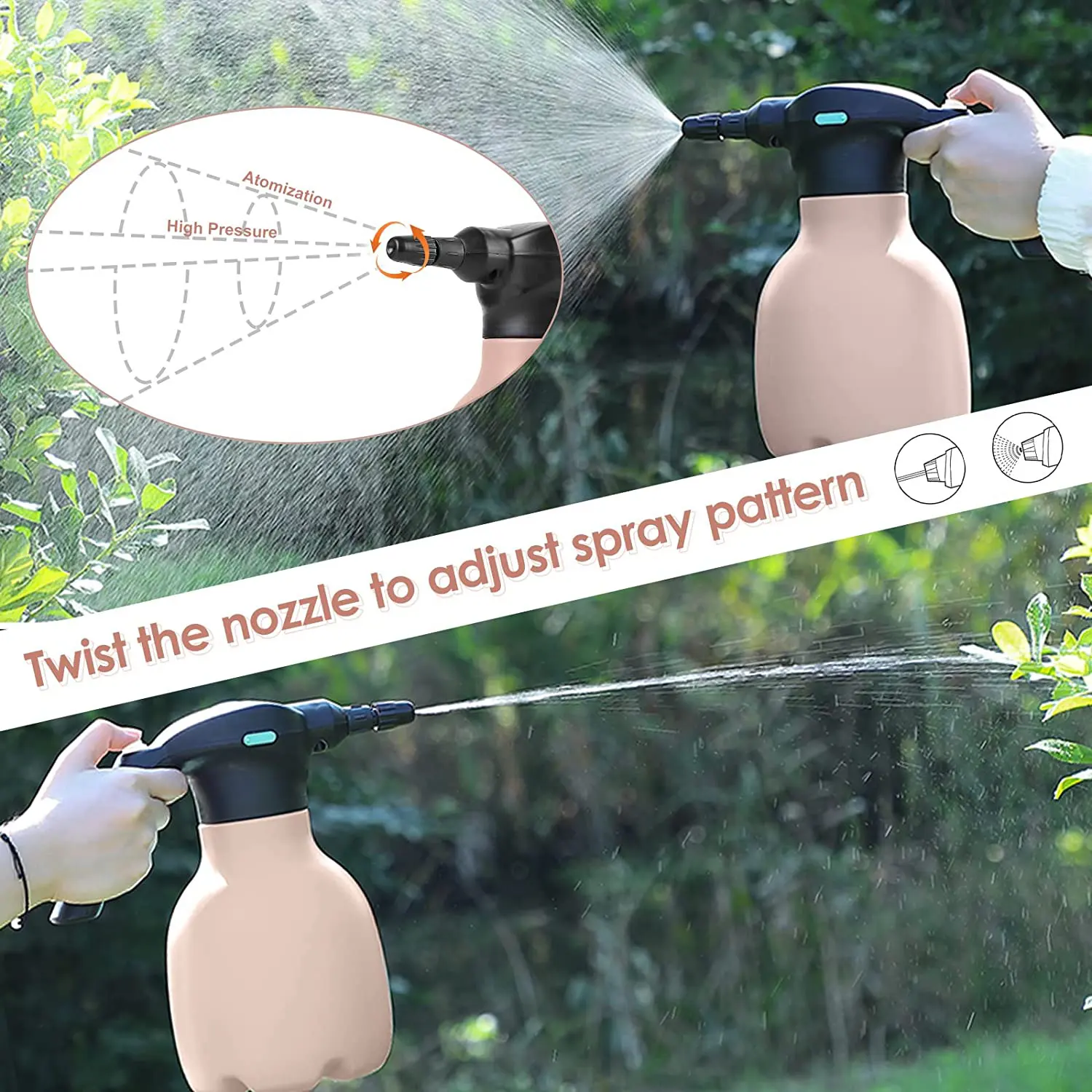 Electric Spray Bottle Handheld Garden Fertilizer Sprayer Plant Mister Portable Pump Cordless Sprayer Watering Can for Plants