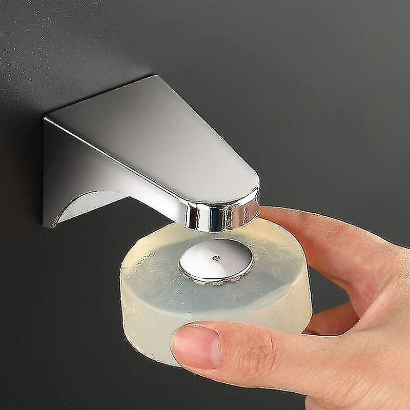 2 Pieces Magnetic Soap Dish， Stainless Steel Magnet Soap Dish， Wall Mounted Soap Holder With 4 Lids For Sink Washbasin， Kitchen Bathroom