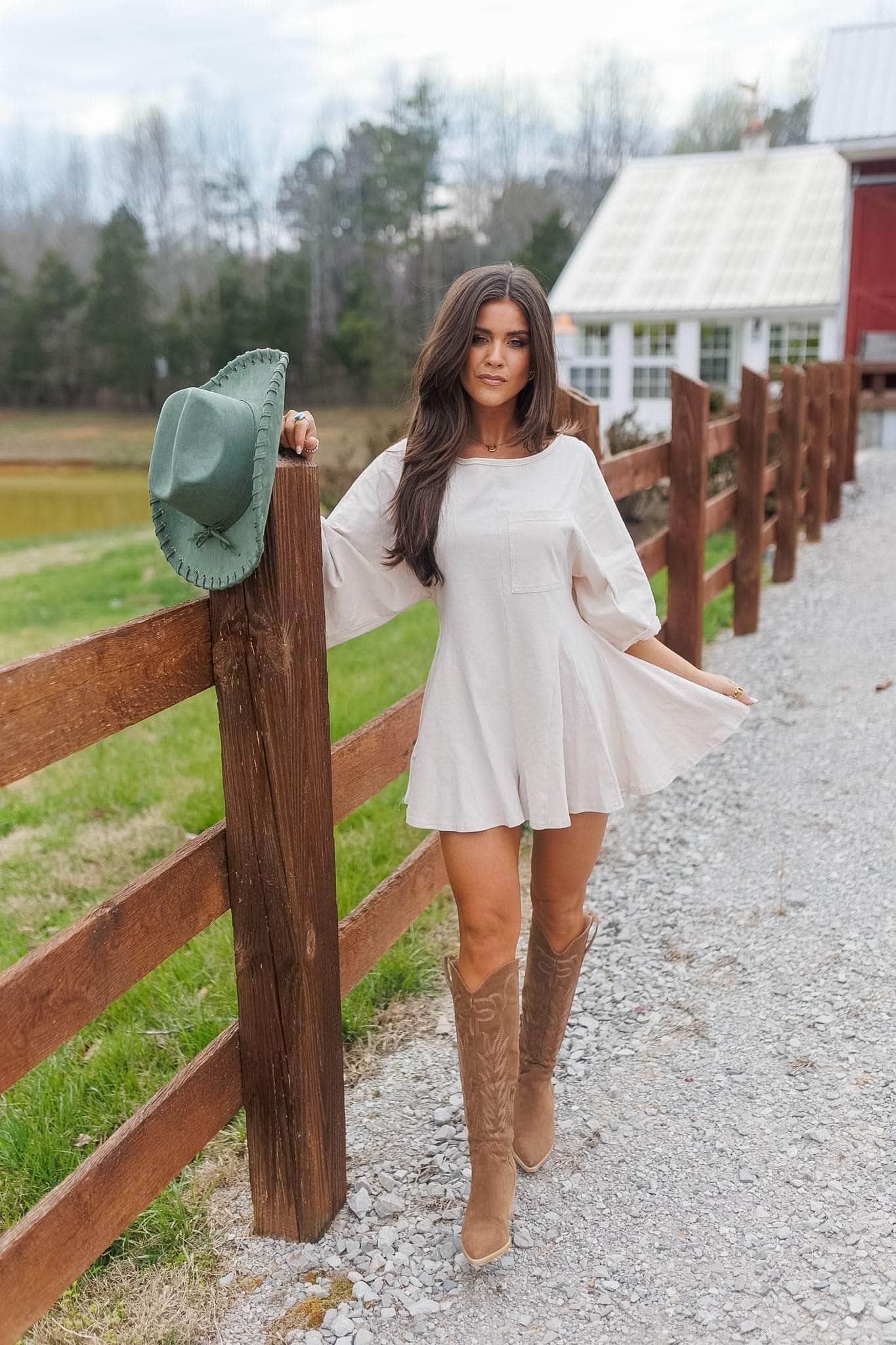 [Pre-Order!] Cream Front Pocket Romper