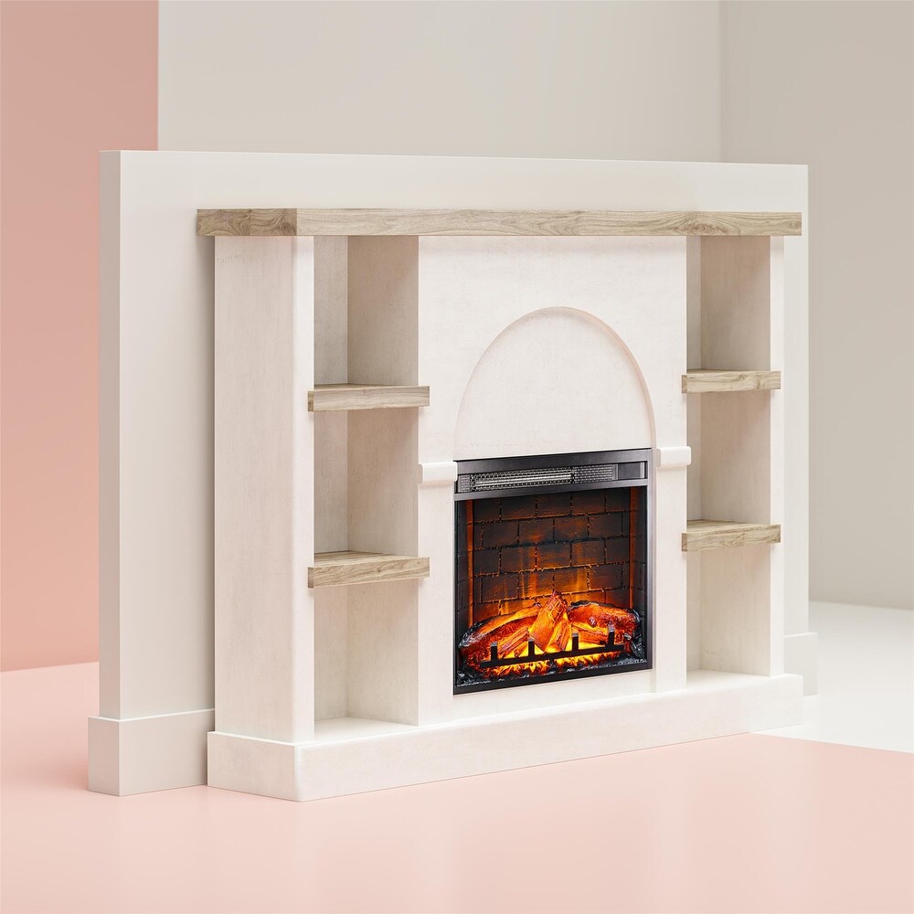 Mr. Kate Winston Fireplace Mantel with Built in Bookshelves