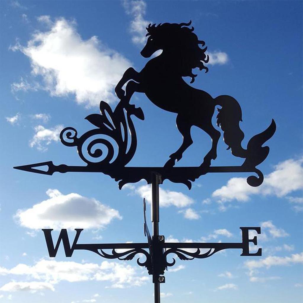 Weather Vane Wind Direction Indicator Home Outdoor Garden Ornaments Horse