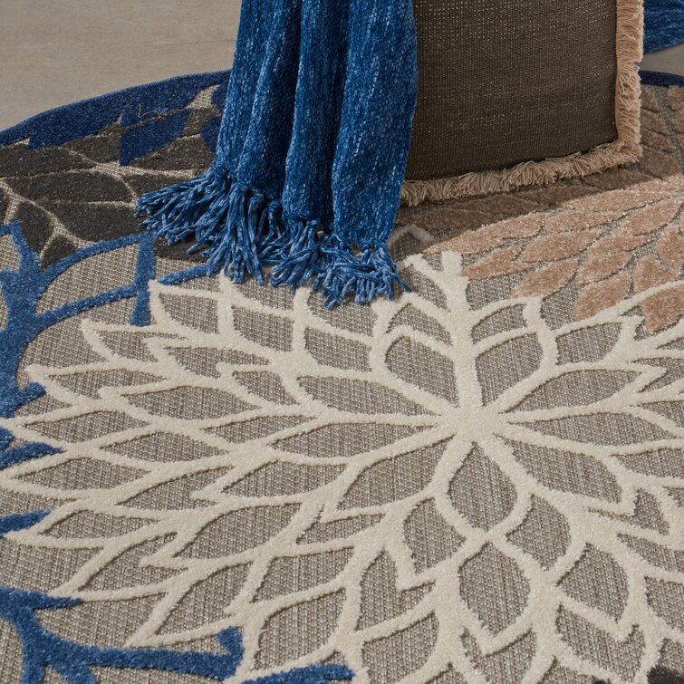 Rosario Navy/Ivory/Taupe Indoor/Outdoor Rug