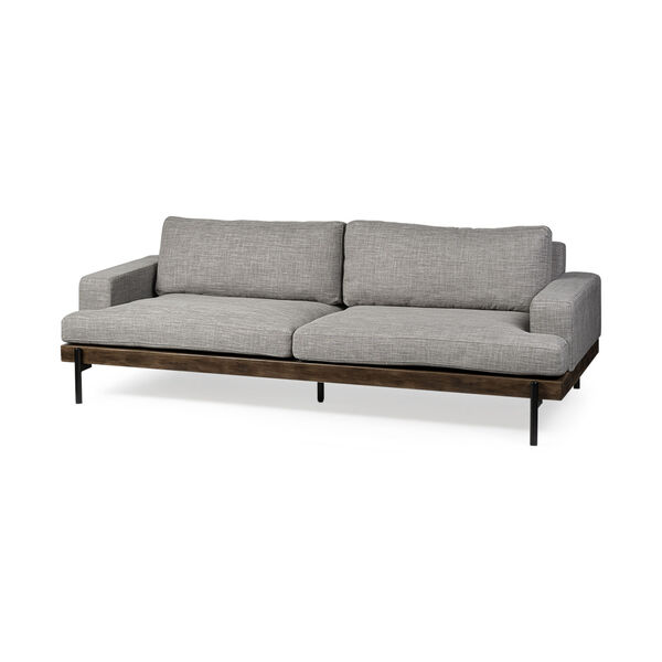 Colburne II Gray Upholstered Three Seater Sofa