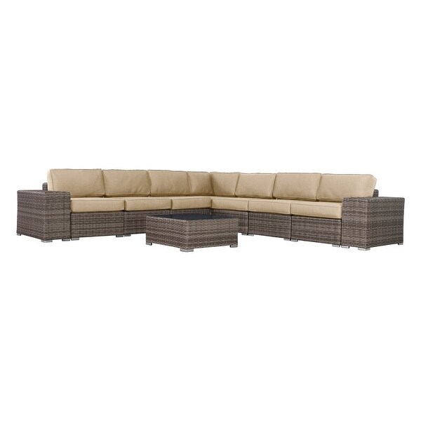 LSI Antibes 10piece Sectional Set with Cup Holders and Sunbrella Cushions