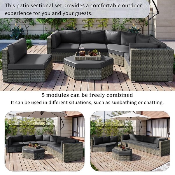 6Piece Rattan Patio Conversation Set