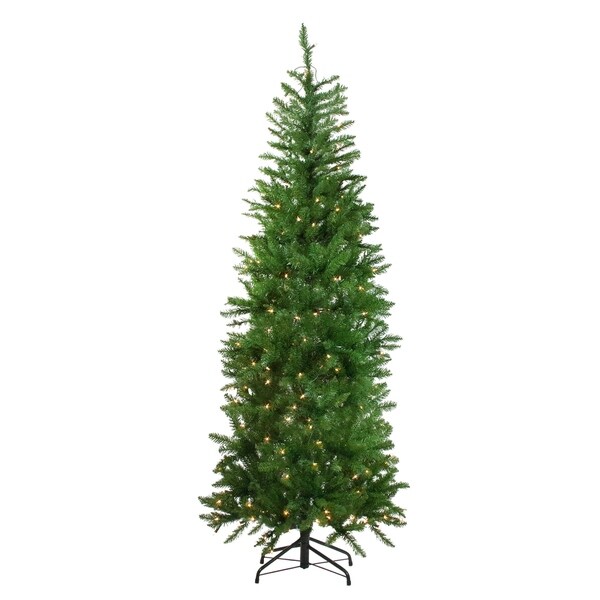 7.5' PreLit Pencil White River Fir Artificial Christmas Tree