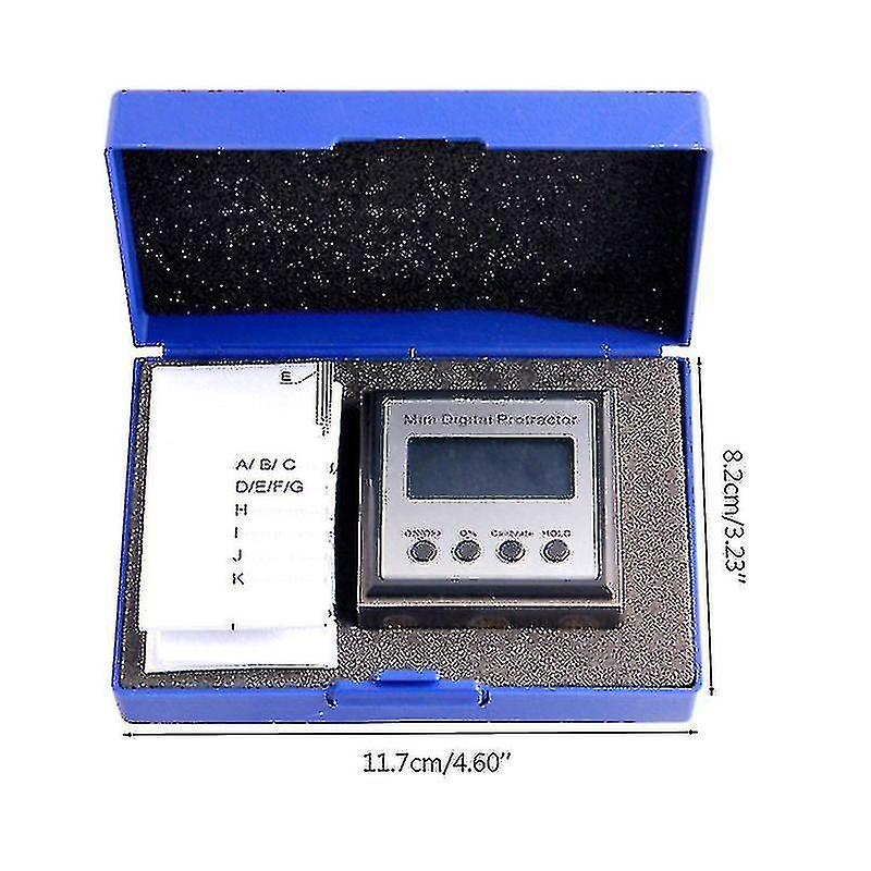 360 Degree Mini Digital Inclinometer With Magnetic Base Stainless Steel Housing 67je